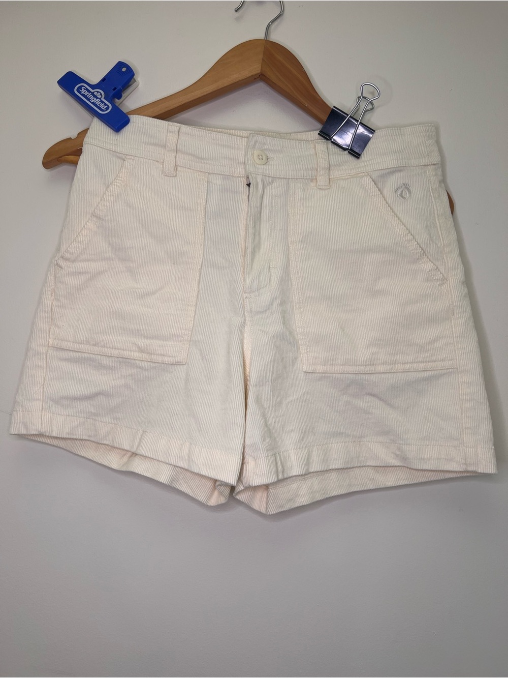 Hang Ten White Corduroy Shorts Size 4 High Rise Summer Coastal Casual - Picture 2 of 10